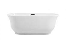  BT10259GW-MBK - 59 inch Soaking Bathtub in Glossy White with Matte Black Trim