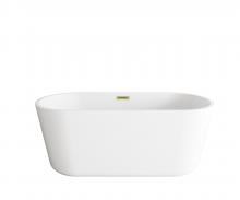  BT10659GW-BGD - 59 inch Soaking Bathtub in Glossy White with Brushed Gold Trim