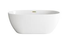  BT10759GW-BGD - 59 inch Soaking Bathtub in Glossy White with Brushed Gold Trim