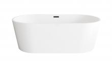  BT30167GW-MBK - 67 inch Bathtub in Glossy White with Matte Black Trim