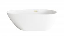  BT30267GW-BGD - 67 inch Bathtub in Glossy White with Brushed Gold Trim