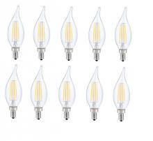  E12LED116-10PK - LED E12 Candelabra, Flame Tip, 3000k, 300 Degree, Cri80, Es, Ul, 6w, 40w Equivalent, 15000hrs, Lm480