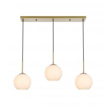  LD2237SG - Baxter 36 inch Pendant Frosted White Shade in Satin Gold