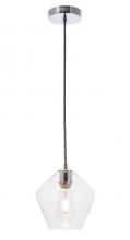  LD2256C - Gene 1 Light Chrome and Clear Glass Pendant