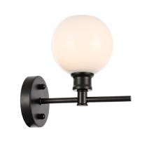  LD2311BK - Collier 1 Light Black and Frosted White Glass Wall Sconce