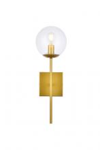  LD2359BR - Neri 1 Light Brass and Clear Glass Wall Sconce