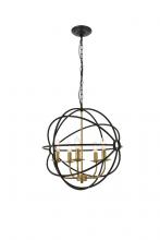  LD4006D20BRD - Octavia 5 Light Brass and Dark Brown Pendant