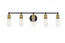  LD4028W29BRB - Serif 5 Light Brass and Black Wall Sconce