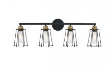  LD4047W33BRB - Auspice 4 Light Brass and Black Wall Sconce