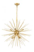  LD5039D30BR - Timber 8 Light Brass Pendant