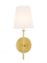  LD6004W6BR - Mel 1 Light Brass and White Shade Wall Sconce