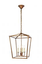  LD6008D17G - Maddox Collection Pendant D17 H24.25 Lt:4 Vintage Gold Finish