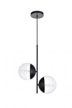  LD6117BK - Eclipse 2 Lights Black Pendant with Clear Glass