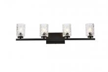  LD7028W32BK - Cassie 4 Lights Bath Sconce in Black with Clear Shade