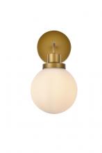  LD7030W8BR - Hanson 1 Light Bath Sconce in Brass with Frosted Shade