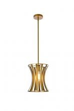  LD7076D10BR - Lily 1 Light Pendant in Brass