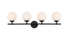  LD7301W33BLK - Ansley 4 Light Black and Frosted White Bath Sconce