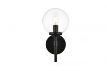  LD7302W6BLK - Ingrid 1 Light Black and Clear Bath Sconce