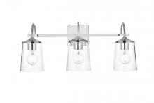  LD7313W24CH - Avani 3 Light Chrome and Clear Bath Sconce