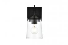  LD7313W5BLK - Avani 1 Light Black and Clear Bath Sconce