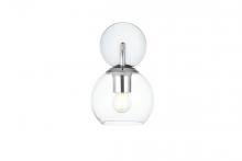  LD7321W6CH - Genesis 1 Light Chrome and Clear Bath Sconce