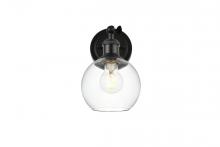  LD7325W6BLK - Kai 1 Light Black and Clear Bath Sconce