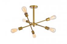  LD8003D17BR - Axel 6 Lights Brass Flush Mount