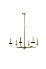  LD812D36BRK - Cohen 36 Inch Pendant in Black and Brass