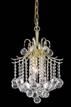  LD8200D12G - Amelia Collection Pendant D12in H15in Lt:3 Gold Finish