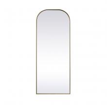  MR1FL2874BRS - Metal Frame Arch Full Length Mirror 28x74 Inch in Brass