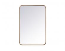  MR802030BR - Soft Corner Metal Rectangular Mirror 20x30 Inch in Brass