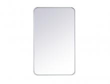  MR802236WH - Soft Corner Metal Rectangular Mirror 22x36 Inch in White