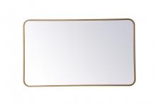  MR802440BR - Soft Corner Metal Rectangular Mirror 24x40 Inch in Brass