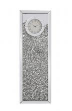  MR9206 - 12 Inch Rectangle Crystal Wall Clock Silver Royal Cut Crystal