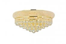  V1800F20G/RC - Primo 10 Light Gold Flush Mount Clear Royal Cut Crystal