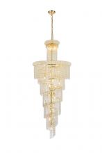  V1800SR30G/RC - Spiral 28 Light Gold Chandelier Clear Royal Cut Crystal