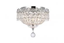  V1900F10C/RC - Century 3 Light Chrome Flush Mount Clear Royal Cut Crystal