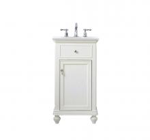  VF12319AW-VW - 19 Inch Single Bathroom Vanity in Antique White with Ivory White Engineered Marble