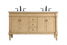  VF13060DAB - 60 Inch Double Bathroom Vanity in Antique Beige