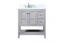  VF16432GR-BS - 32 Inch Single Bathroom Vanity in Grey with Backsplash