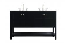  VF16454DBK - 54 inch Double Bathroom Vanity in Black