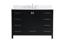  VF18848BK-BS - 48 Inch Single Bathroom Vanity in Black with Backsplash