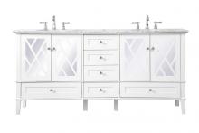  VF30272DWH - 72 Inch Double Bathroom Vanity Set in White