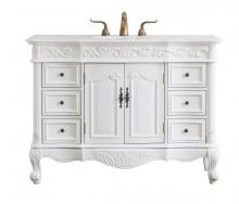  VF38848AW-VW - 48 Inch Single Bathroom Vanity in Antique White with Ivory White Engineered Marble