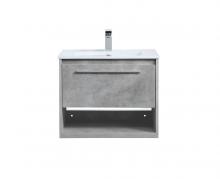  VF43024CG - 24 Inch Single Bathroom Floating Vanity in Concrete Grey