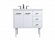  VF48036MWH - 36 Inch Single Bathroom Vanity in White