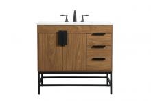  VF48836WB - 36 Inch Single Bathroom Vanity in Walnut Brown