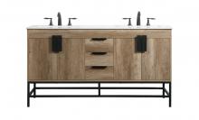  VF48860DNT - 60 Inch Double Bathroom Vanity in Natural Oak