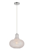  LDPD2060 - Finola Collection Pendant D11.8 H12.6 Lt:1 Chrome and Clear Finish