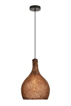  LDPD2063 - Finola Collection Pendant D13.0'' H20.5 Lt:1 Black and Coffee Finish